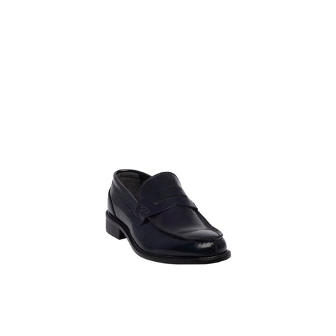 Italian  Men Navy Leather Shoes #3263