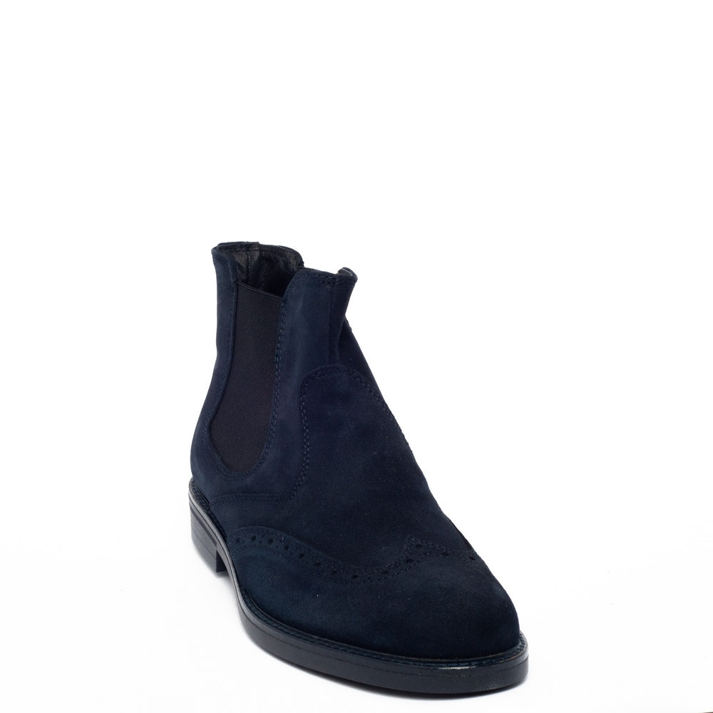 Italian Men Dark Blue Chamois Half Boot #3364