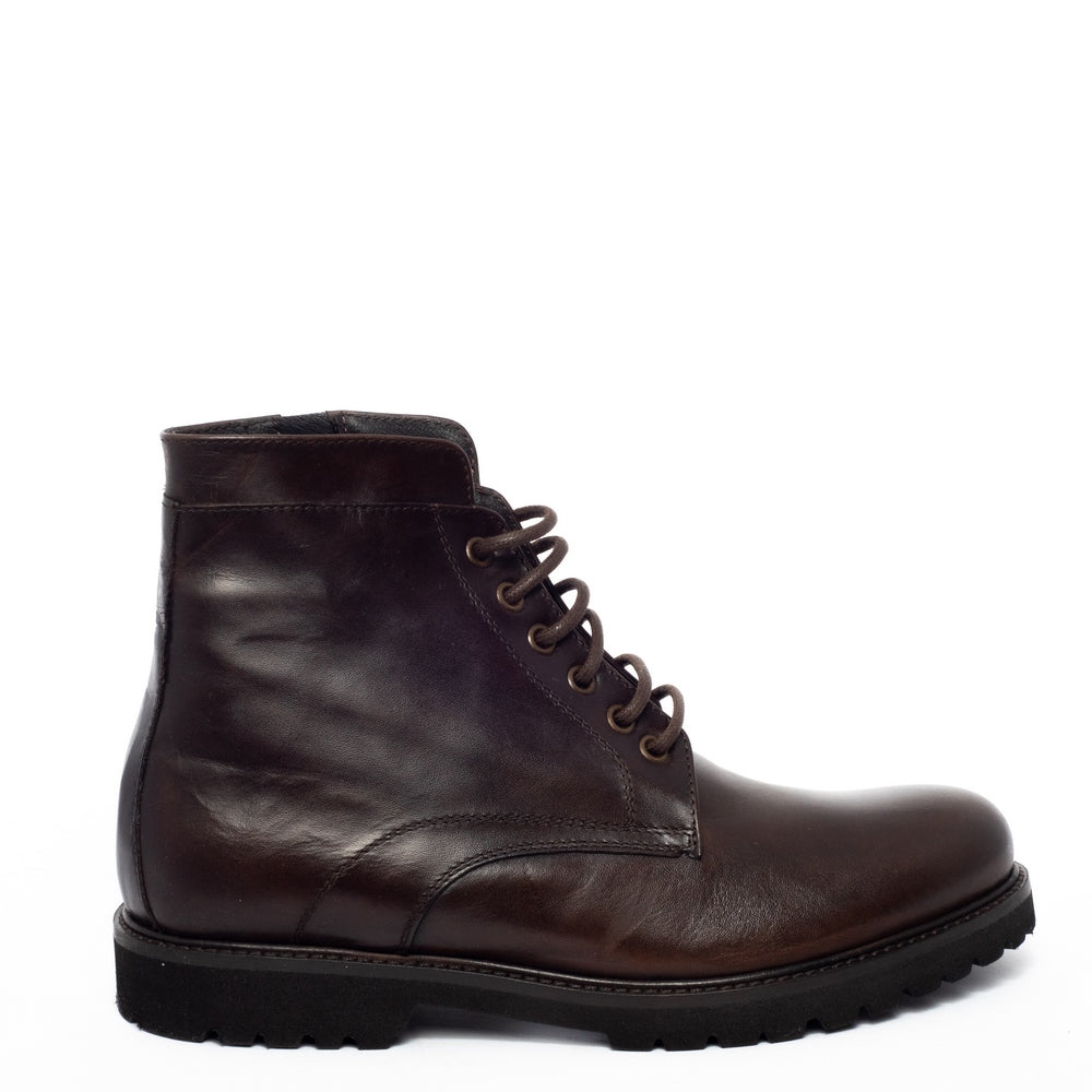 Italian Men Brown Leather Half Boot #3379