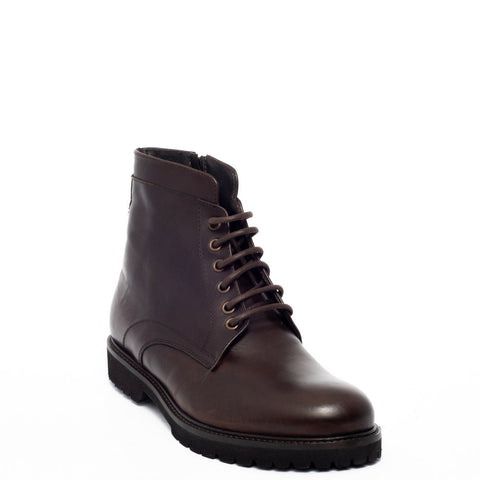 Italian Men Brown Leather Half Boot #3379