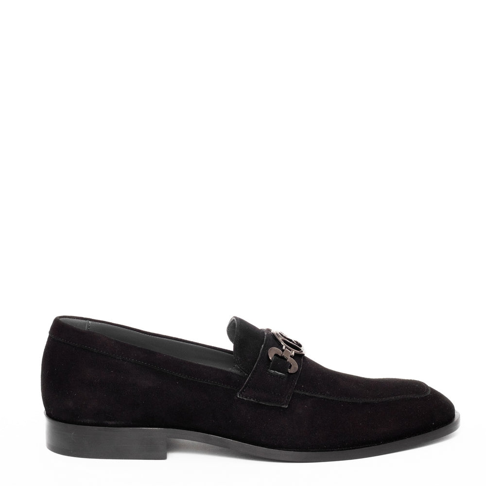 Italian Men Black Chamois Shoes #3430