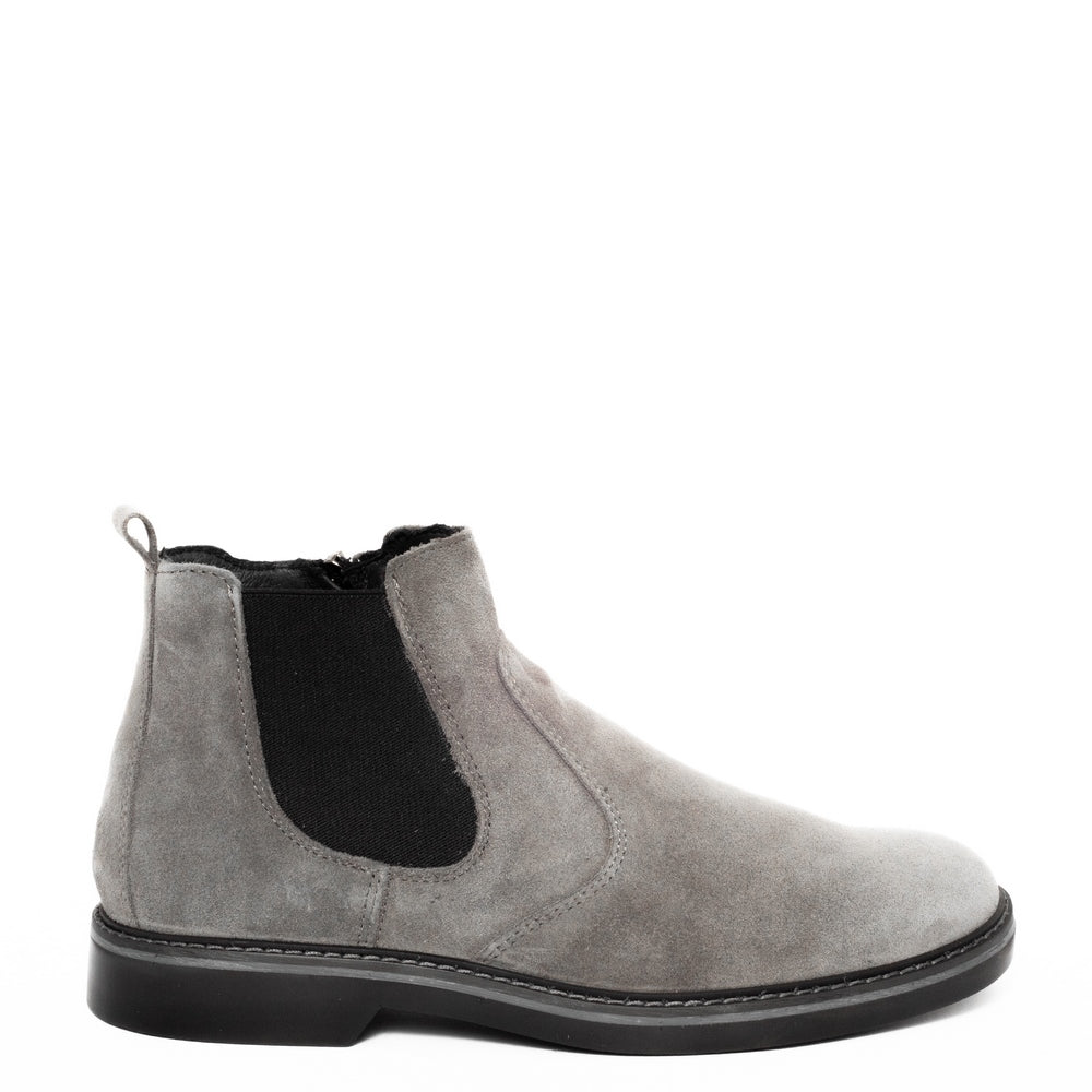 Italian Men Grey Chamois Half Boot #3446