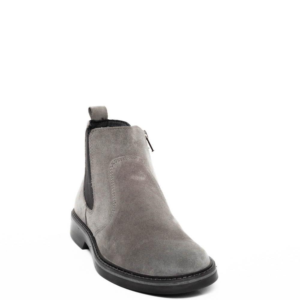 Italian Men Grey Chamois Half Boot #3446