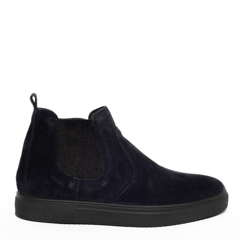 Italian Men Dark Blue Chamois Half Boot #3474