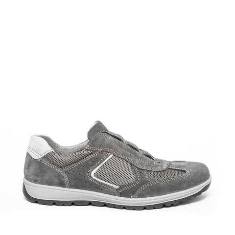 Italian Men Grey Chamois Shoes #3490