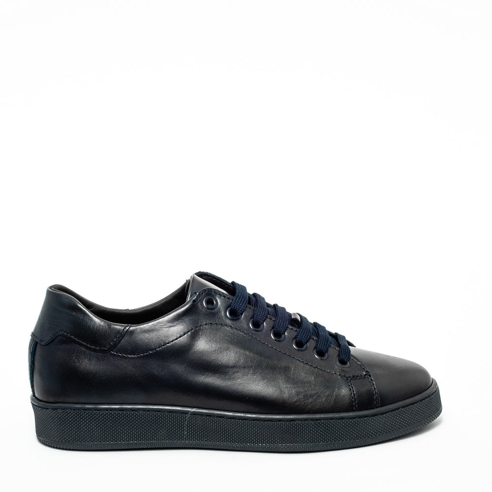 Italian Men Navy Leather Shoes #3523