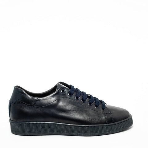 Italian Men Navy Leather Shoes #3523