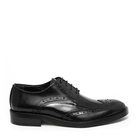 Italian Men Black Vernis Leather Shoes #3531