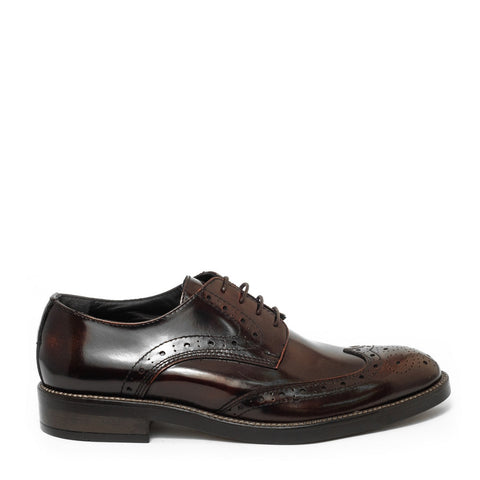 Italian Men Brown Vernis Leather Shoes #3533