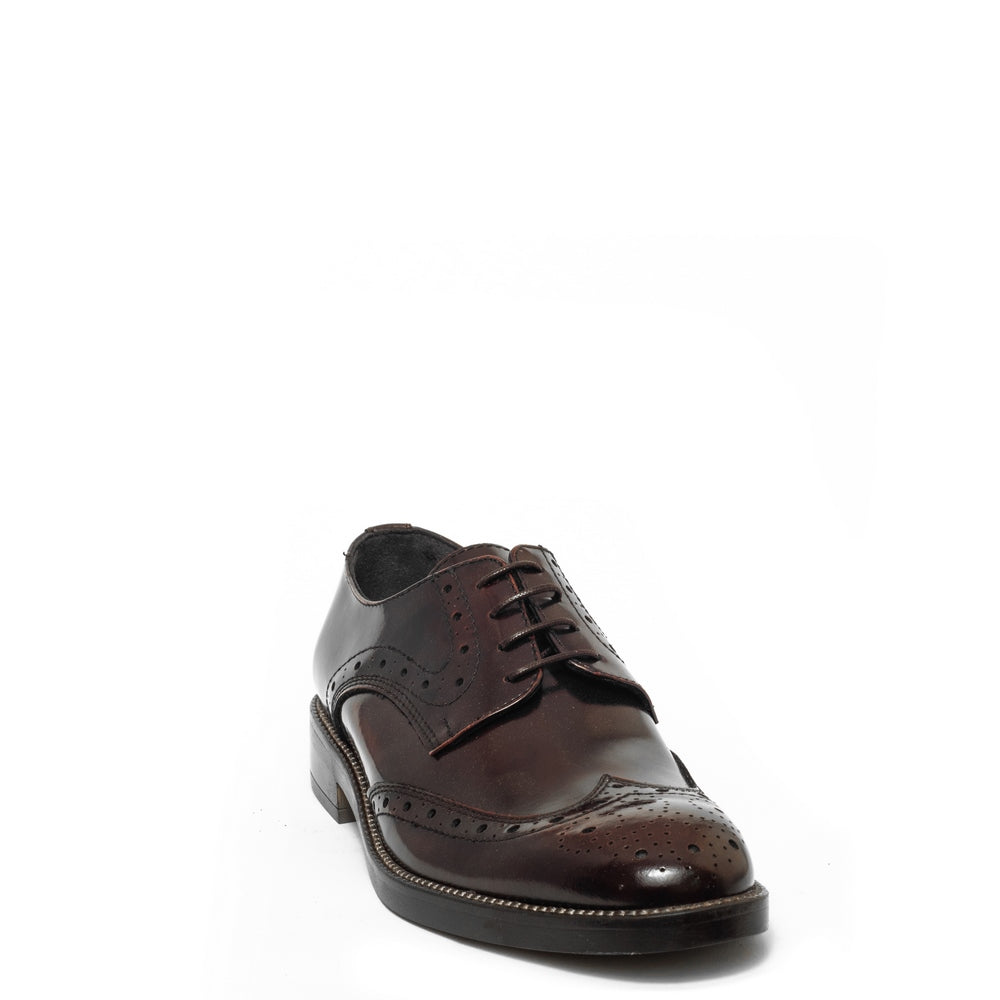 Italian Men Brown Vernis Leather Shoes #3533