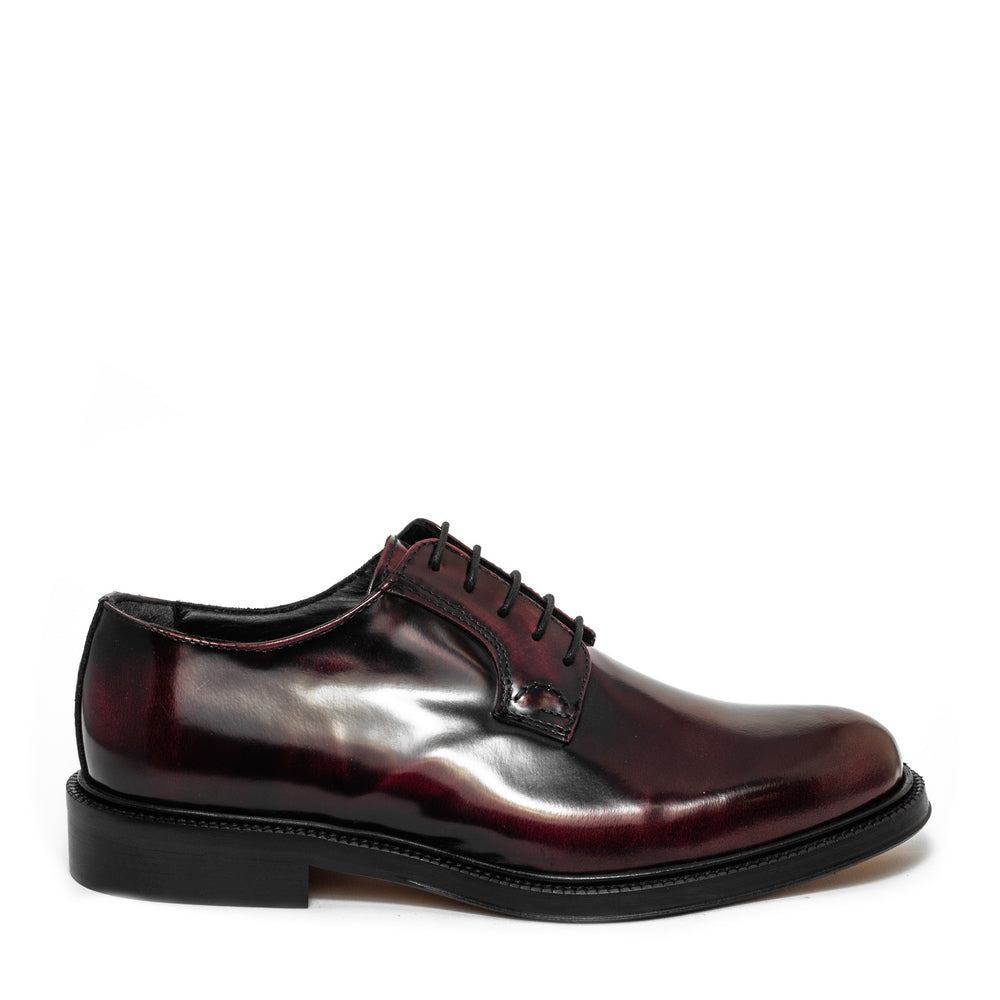 Italian Men Maroon Vernis Leather Shoes #3541