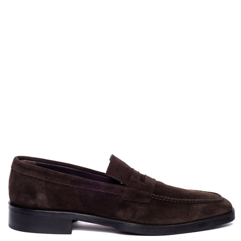 Italian Men Brown Chamois Shoes #3676