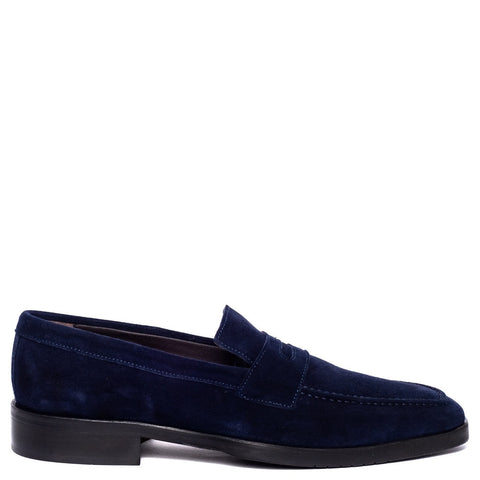 Italian Men Navy Chamois Shoes #3677