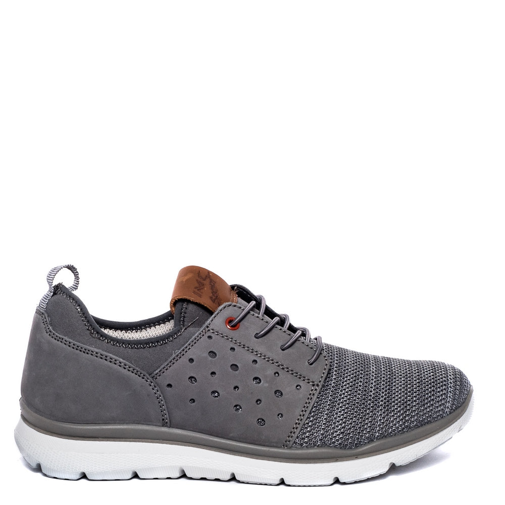 Italian Men Grey Leather Shoes #3711
