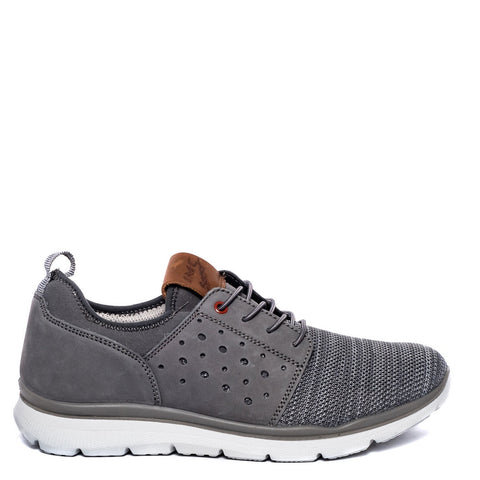Italian Men Grey Leather Shoes #3711