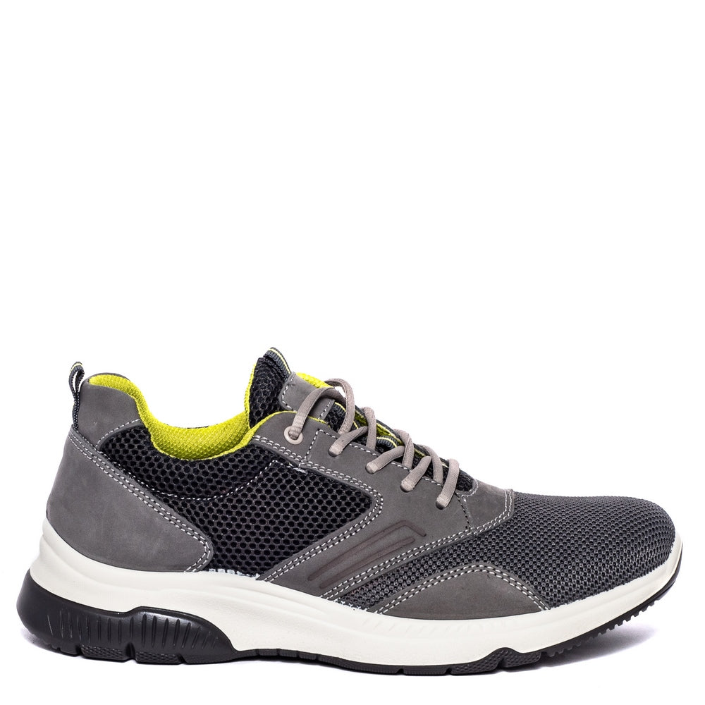 Italian Men Grey Leather Shoes #3712