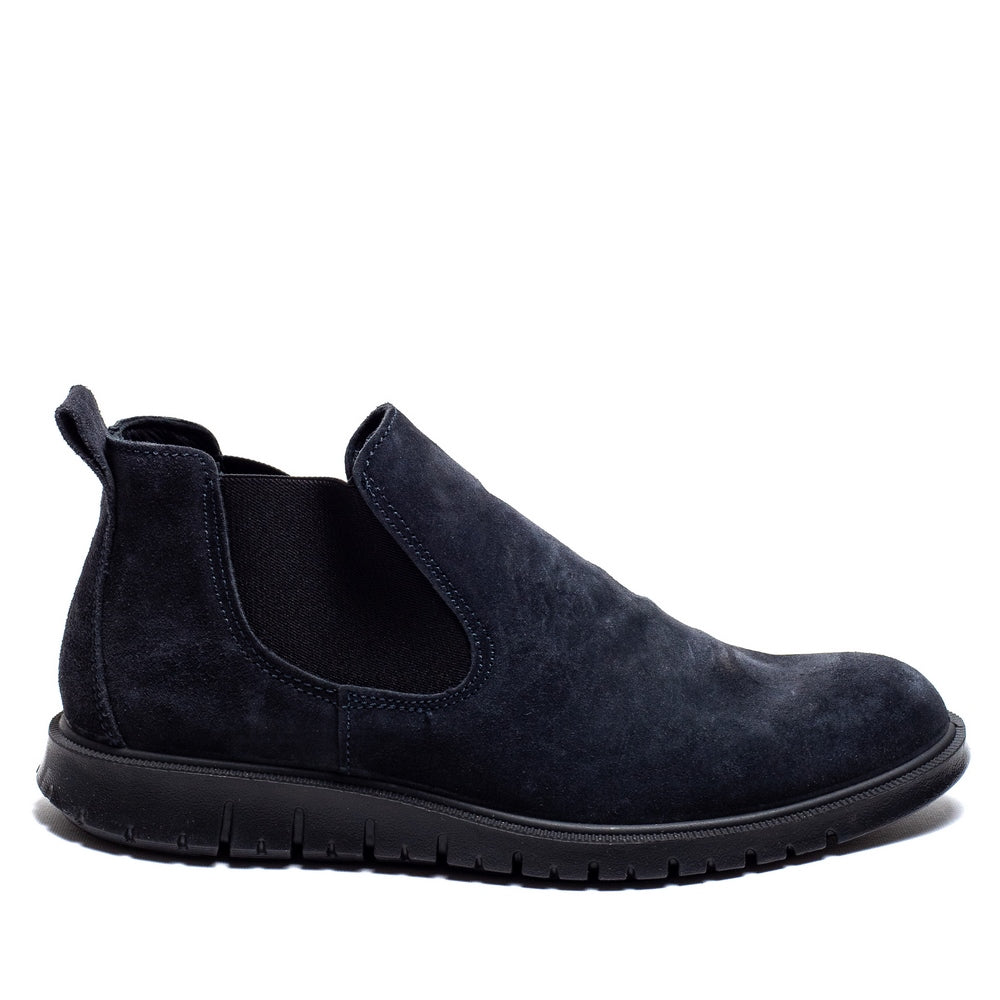 Italian Men Dark Blue Chamois Half Boot #3749