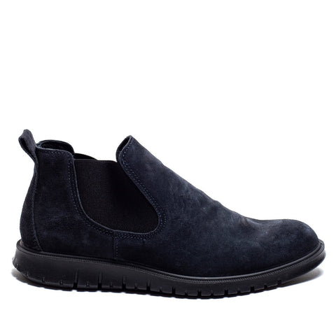 Italian Men Dark Blue Chamois Half Boot #3749