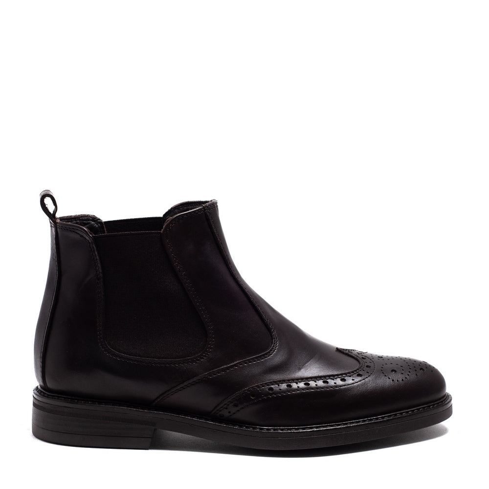 Italian Men Brown Leather Half Boot #3782