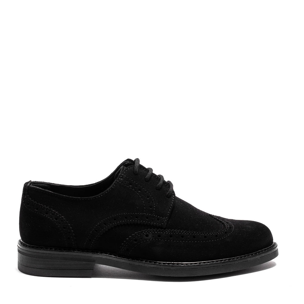 Italian Men Black Chamois Shoes #3787