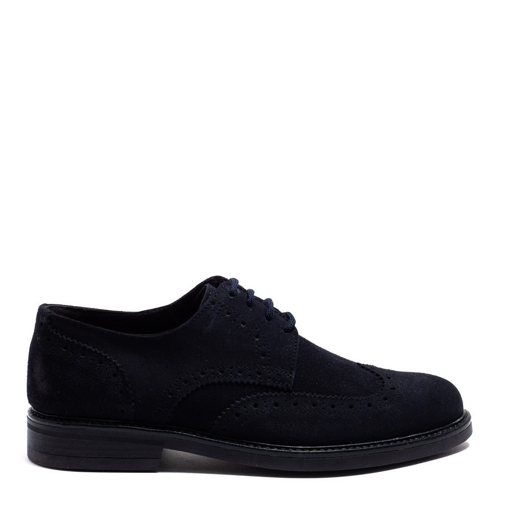 Italian Men Navy Chamois Shoes #3789