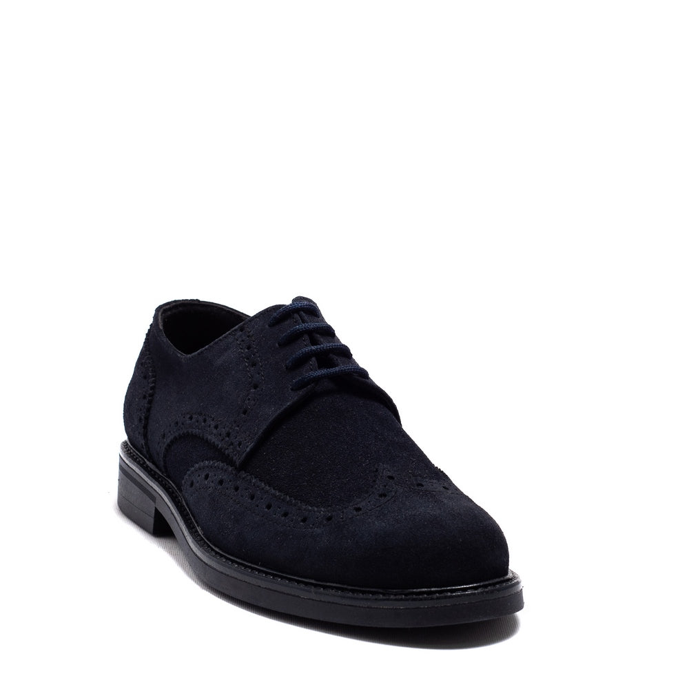 Italian Men Navy Chamois Shoes #3789