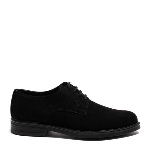 Italian Men Black Chamois Shoes #3790
