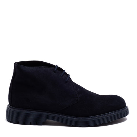 Italian Men Dark Blue Chamois Half Boot #3803