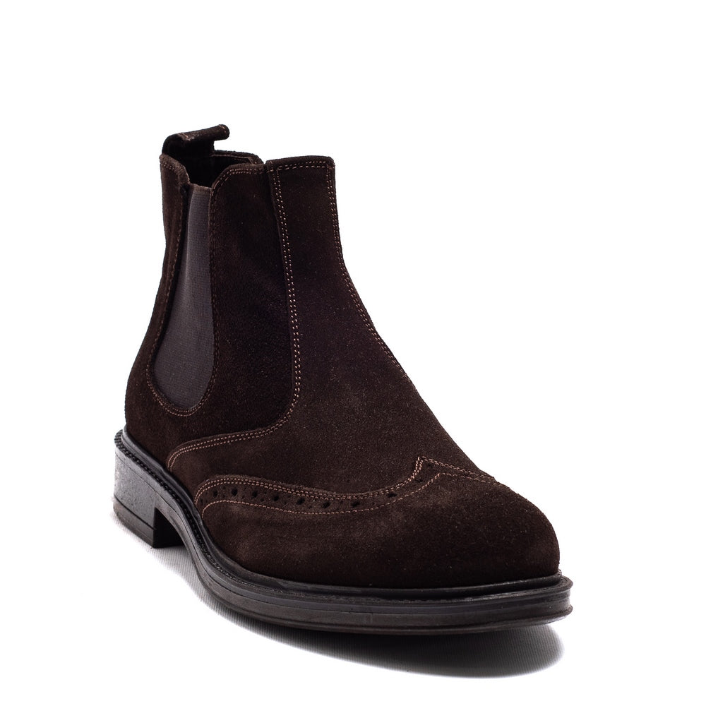 Italian Men Brown Chamois Half Boot #3815