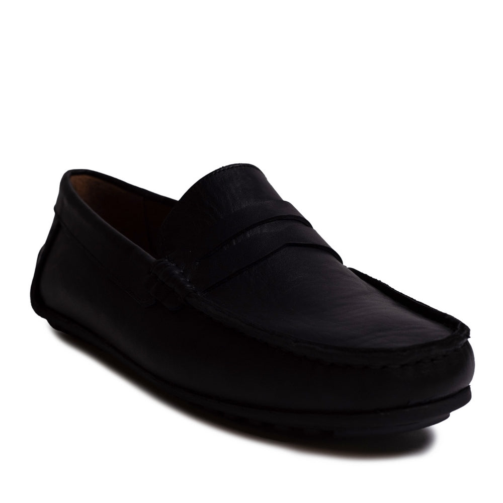 Turkish Men Black Leather Espadrilles #3865