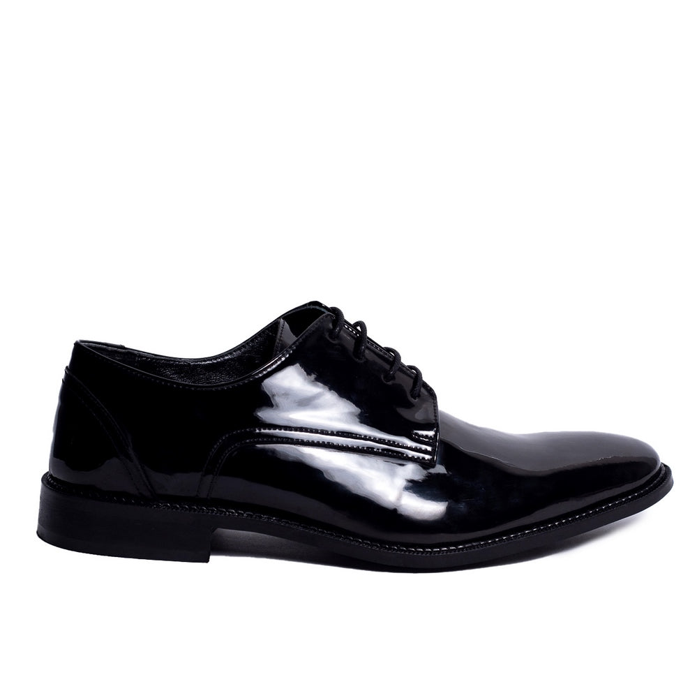 Men Black Vernis Leather Shoes #3916