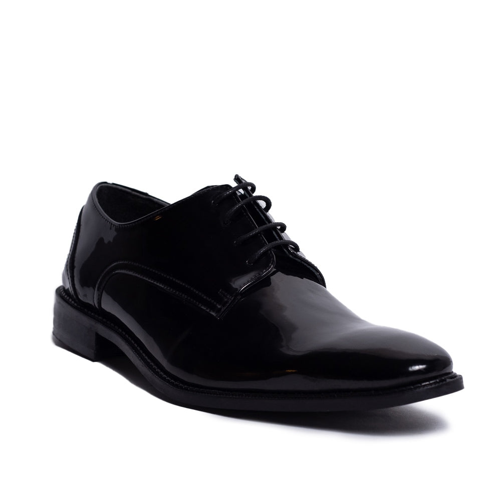 Men Black Vernis Leather Shoes #3916