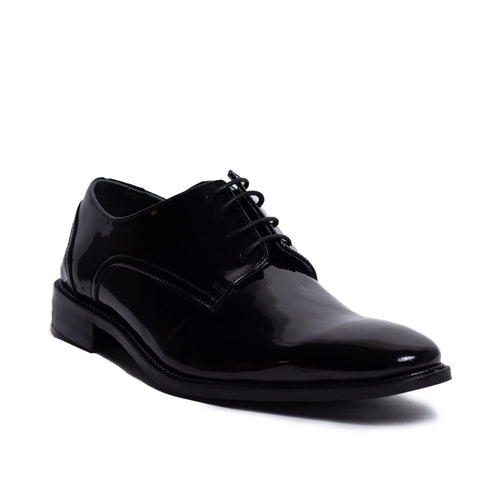 Men Black Vernis Leather Shoes #3916