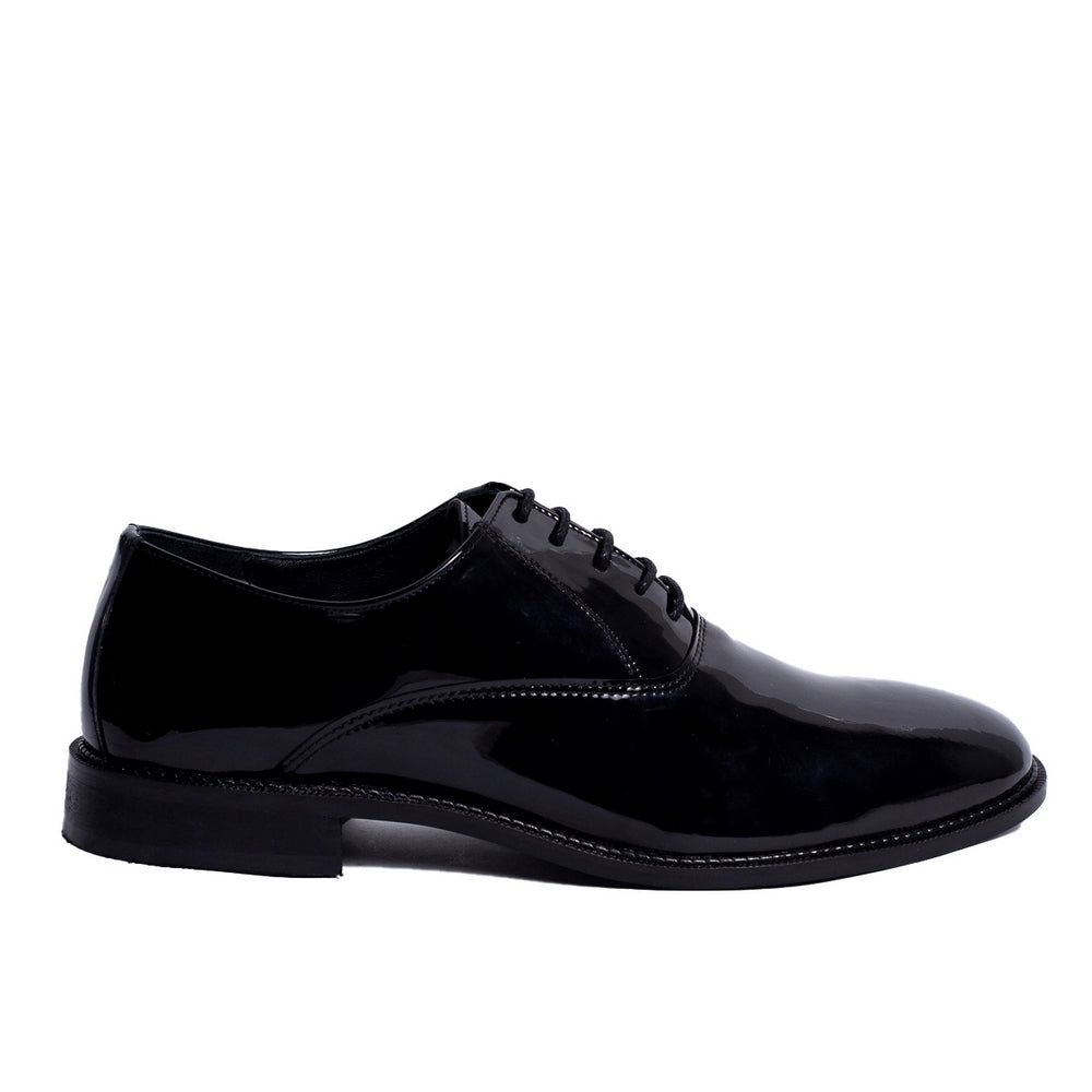 Men Black Vernis Leather Shoes #3917