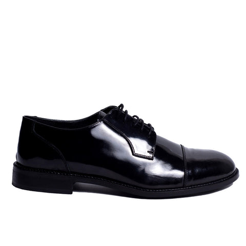 Men Black Vernis Leather Shoes #3918