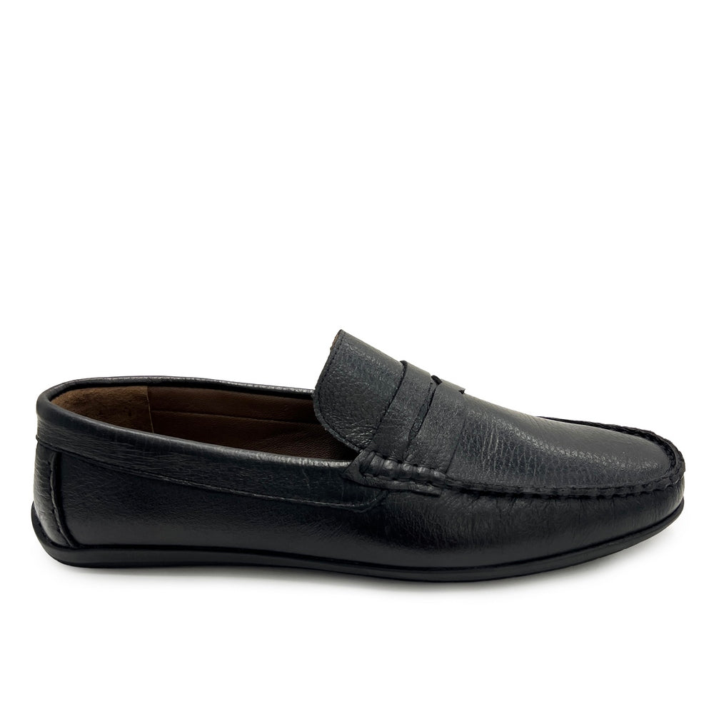 Turkish Men Black Leather Espadrilles #3929