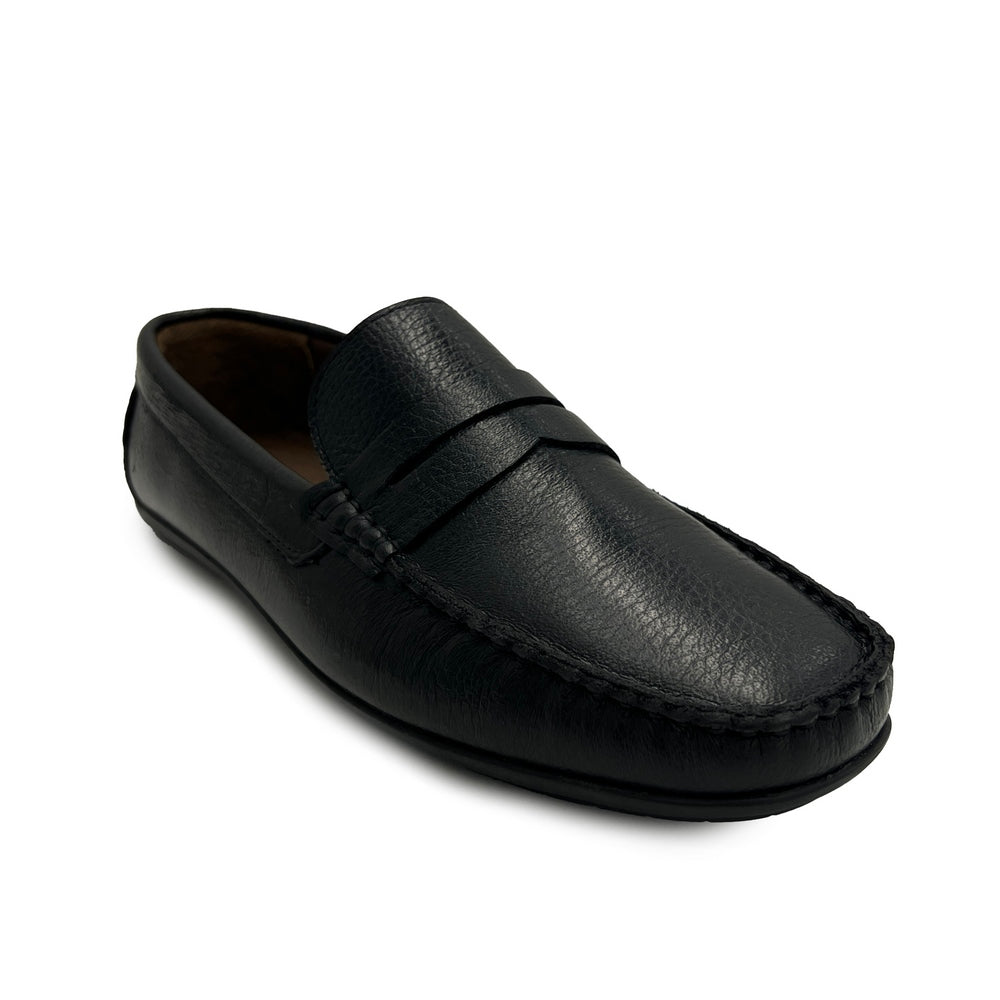 Turkish Men Black Leather Espadrilles #3929