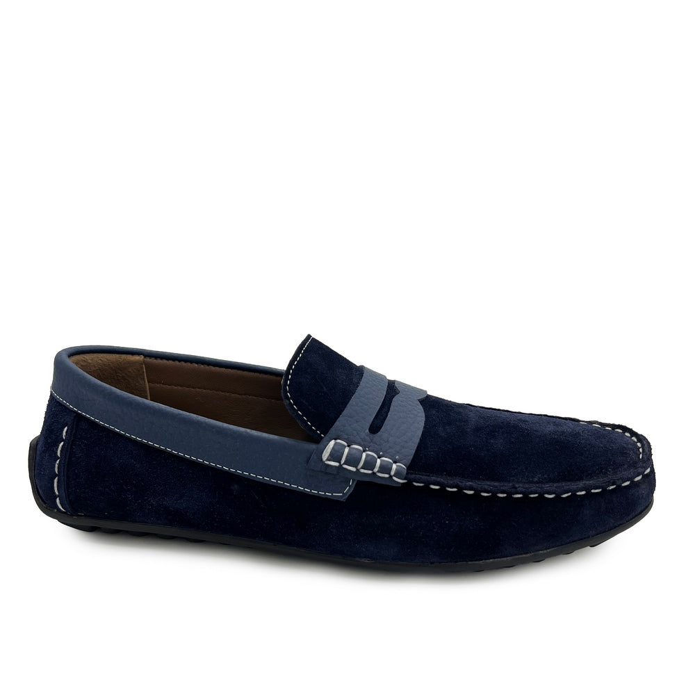 Turkish Men Navy Leather * Chamois Espadrilles #3930
