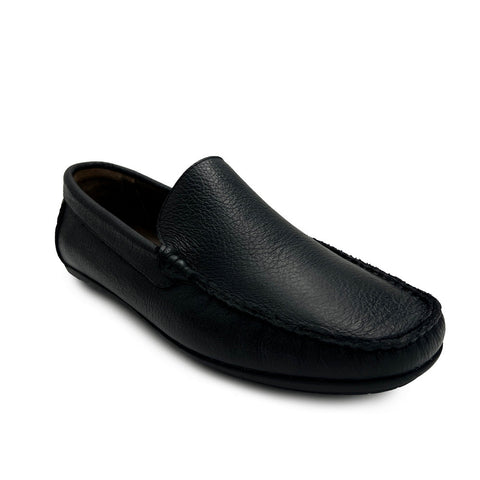 Turkish Men Black Leather Espadrilles #3933