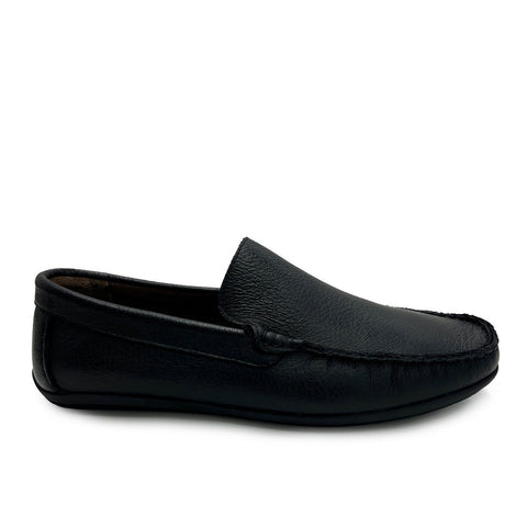 Turkish Men Black Leather Espadrilles #3933