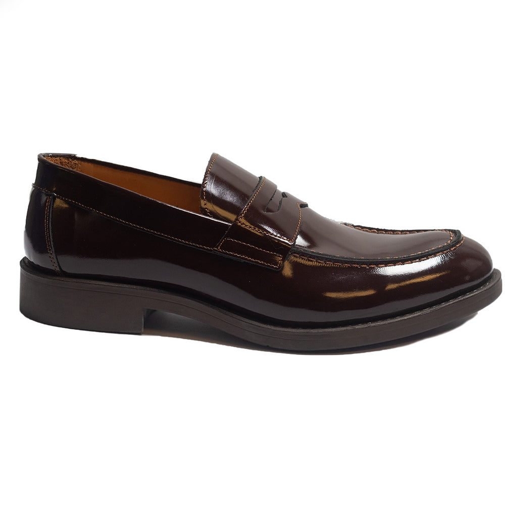 Men Maroon Vernis Leather Shoes #3952