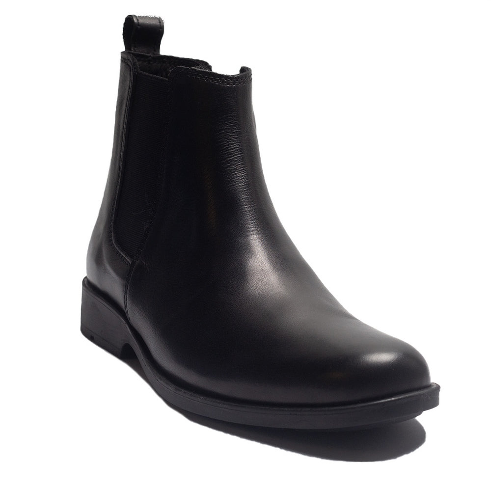 Men Black Leather Half Boot #3962