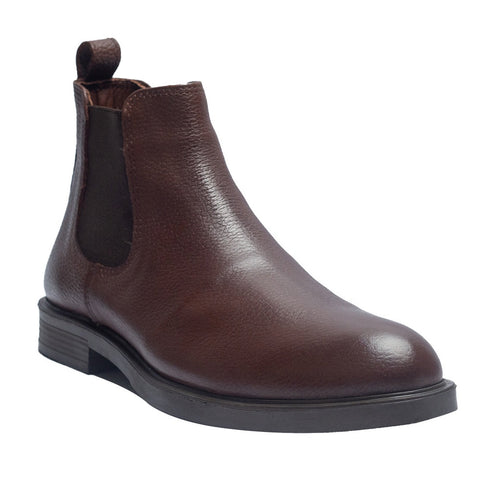 Men Brown Leather Half Boot #3969