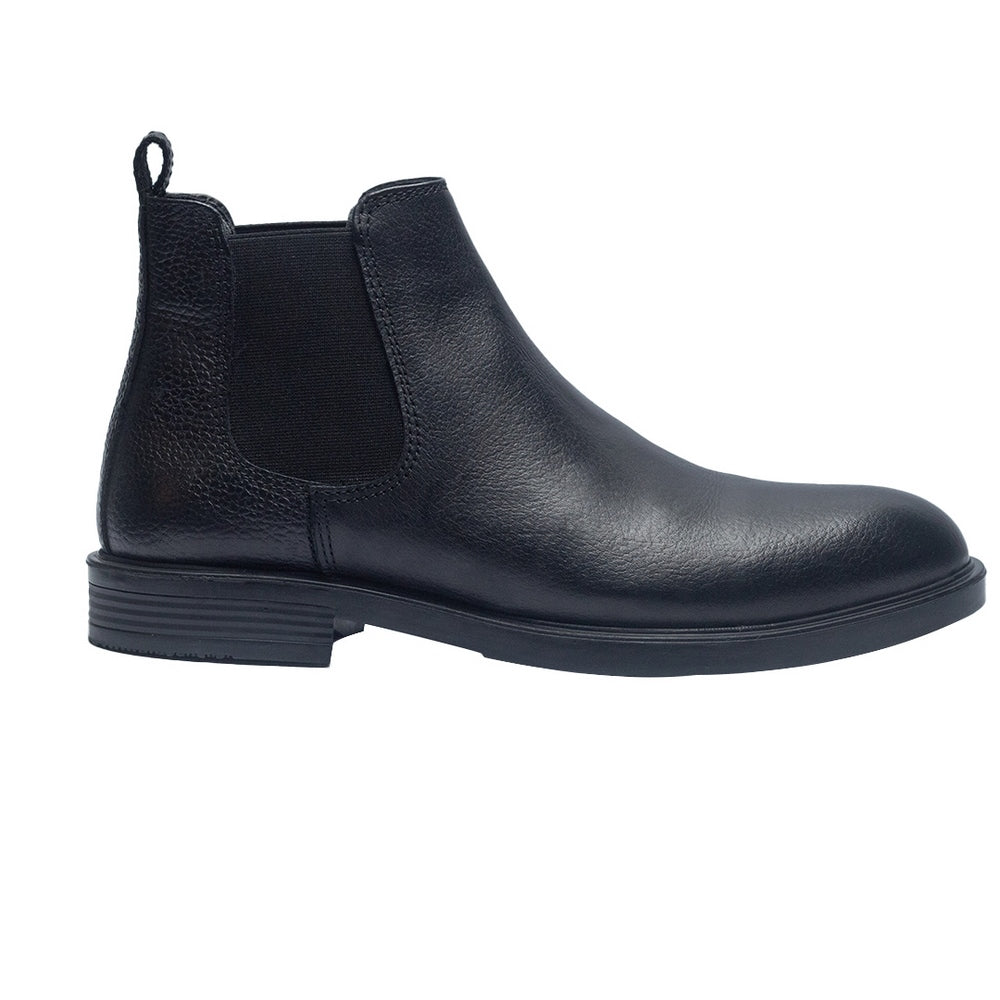 Men Black Leather Half Boot #3970