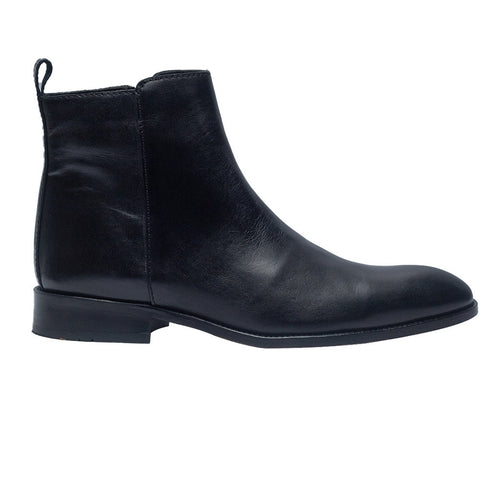 Men Black Leather Half Boot #3971