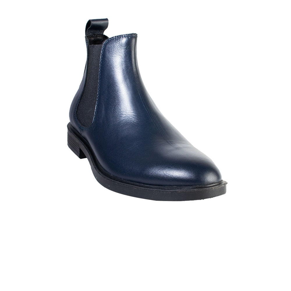 Men Navy Leather Hal fBoot #4016
