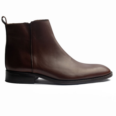 Men Brown Leather Half Boot #4024