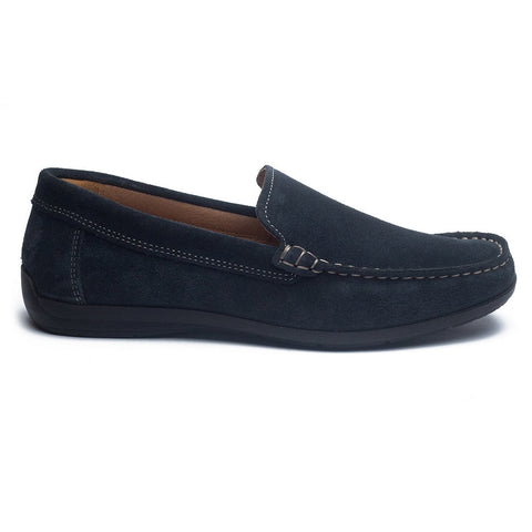 Italian Men Dark Blue Chamois Espadrilles #4044