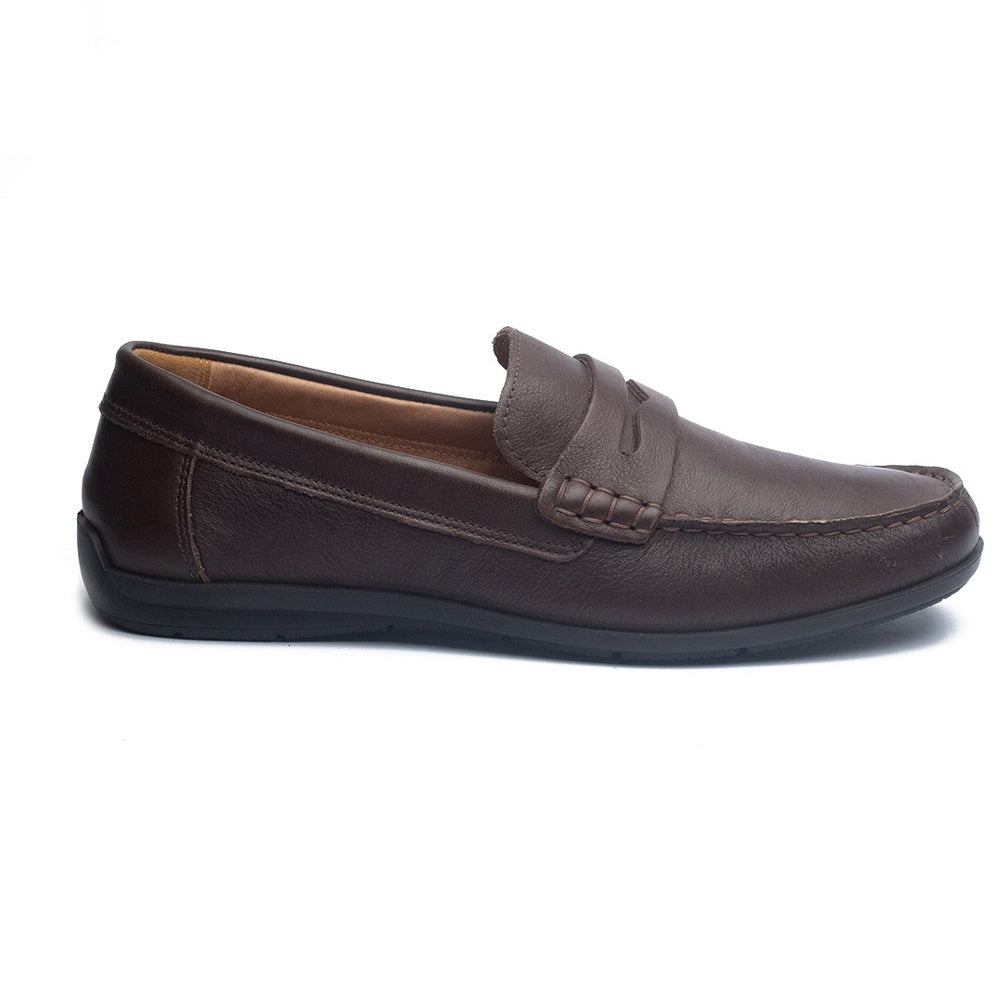 Italian Men Brown Leather Espadrilles #4049