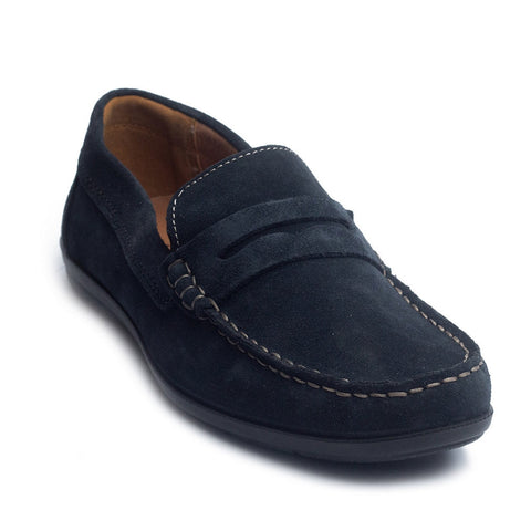 Italian Men Dark Blue Chamois Espadrilles #4050